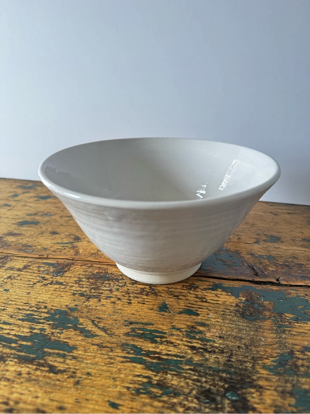 Handmade White Ceramic Art Bowl - Minimal Home Accent